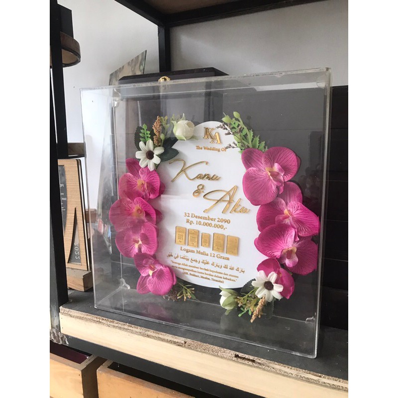 Jual box frame mahar seserahan akrilik transparant custom | Shopee ...