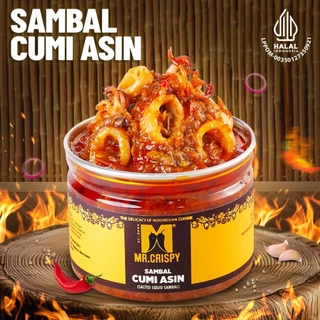 Sambal Cumi Asin/Pete/Bajak Ebi/Teri Medan Sambel Cumi Asin Pedas Viral Mr.Crispy-Sambal Viral Gurih Crispy Siap Santap
