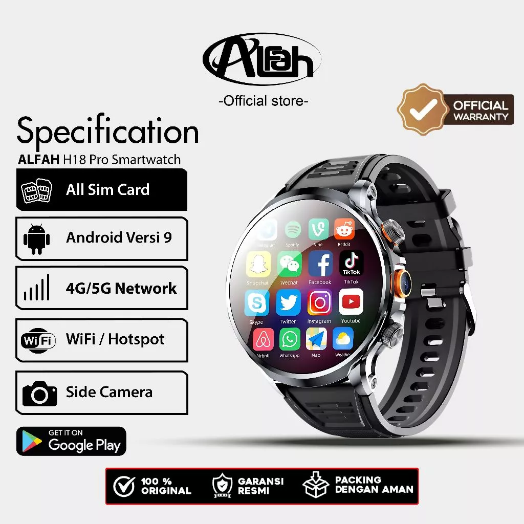⌚ ALFAH – H18 PRO Smartwatch: Solusi Cerdas Anti Ribet, Koneksi 4G & 5G Selalu On! ⌚ ALFAH – H18 PRO Smartwatch: Solusi Cerdas Anti Ribet, Koneksi 4G & 5G Selalu On!