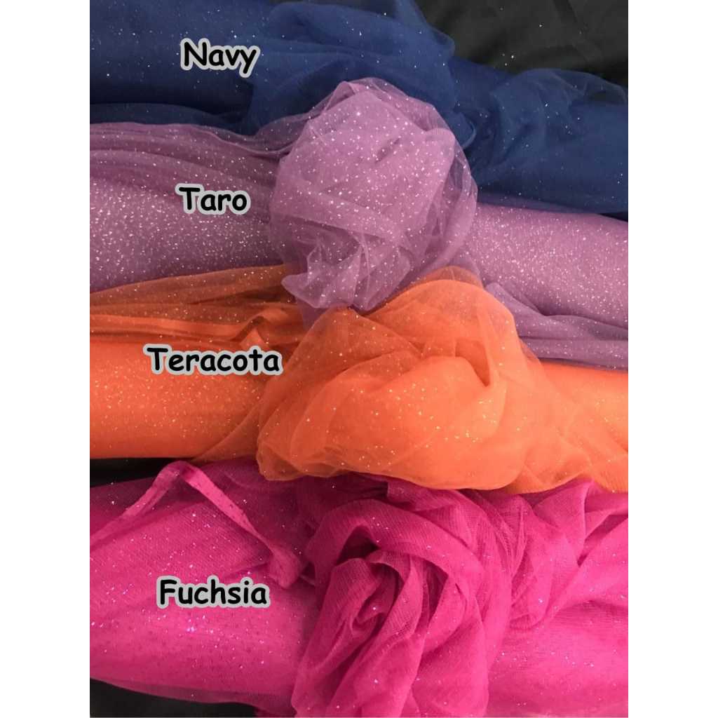 Jual Kain Tile Polos Glitter Halus Bahan Soft Tulle Sprinkle Diamond ...