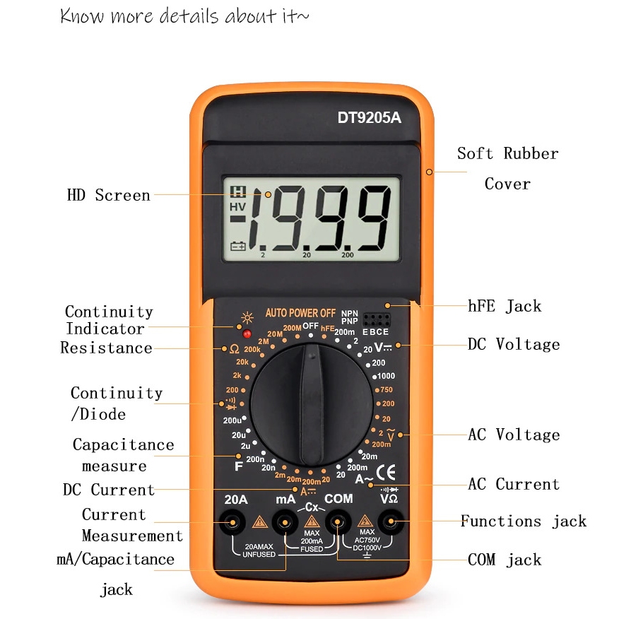 Jual Multimeter Digital Free Baterai / avo meter digital / Portable LCD ...