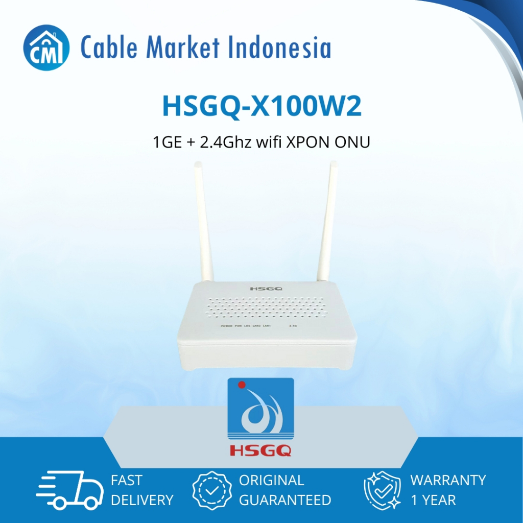 Jual HSGQ X100W2 XPON ONU ONT 1GE 300Mbps 2 Antenna WiFi Fiber Optic ...