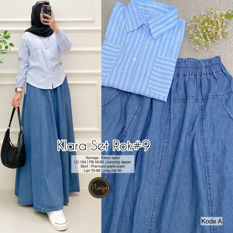 Jual Klara Set Jeans Mix Salur Rok Mayung #8 #9 10 (Meisa) | Shopee ...