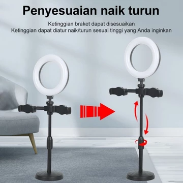 Phone Holder Ring Light 16cm Tripod 2 Selfie Ring Light Dimmable Live Stream Holder Ringlight