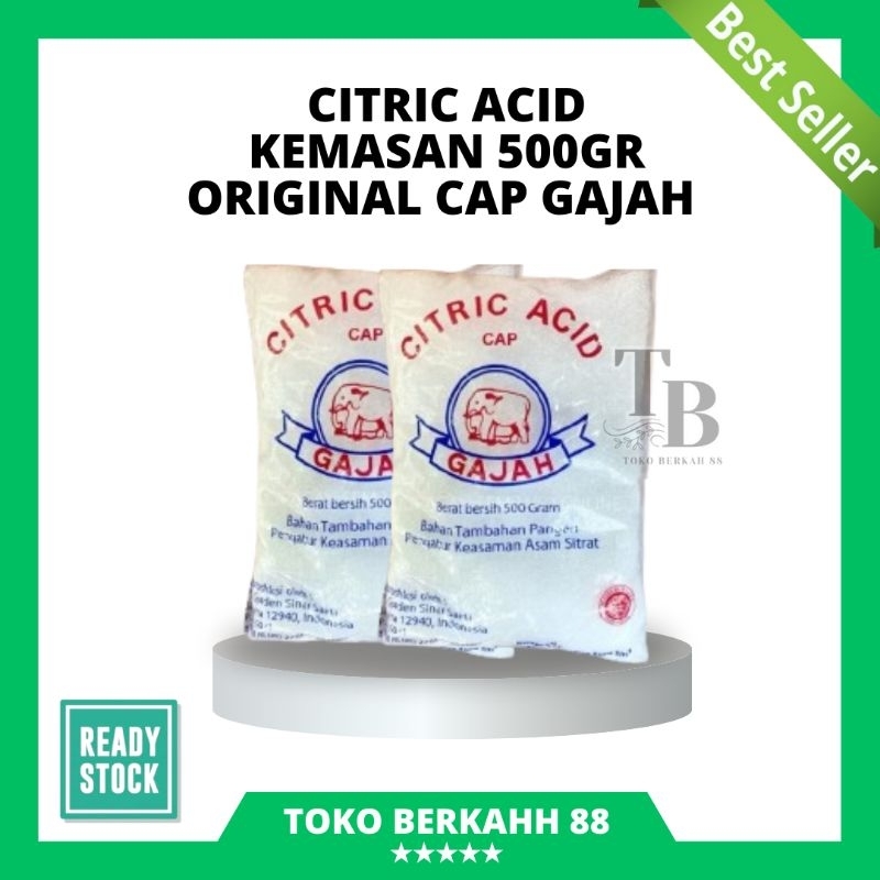 Jual CITRIC ACID | CITRUN CAP GAJAH 500GR REPACK | BIANG SITRUN ...