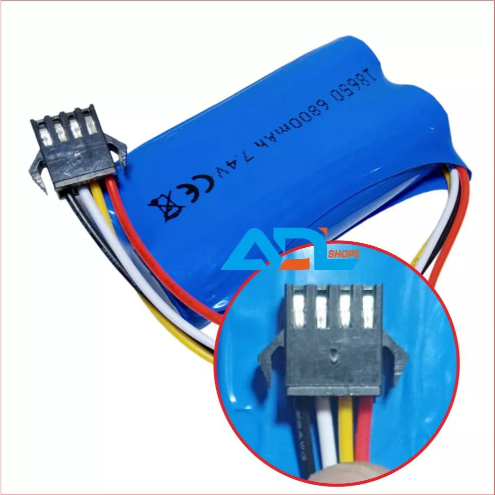 Jual Li-ion Battery 2x cell 18650 7.4Volt Socket Hitam /4pin dan Socket ...