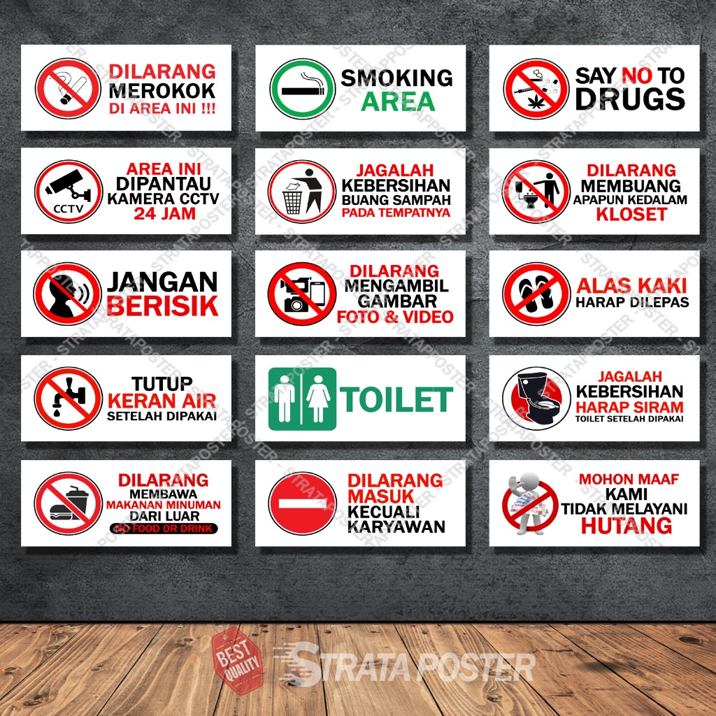 Jual Poster sign tanda peringatan Hiasan dinding rumah atau kantor ...