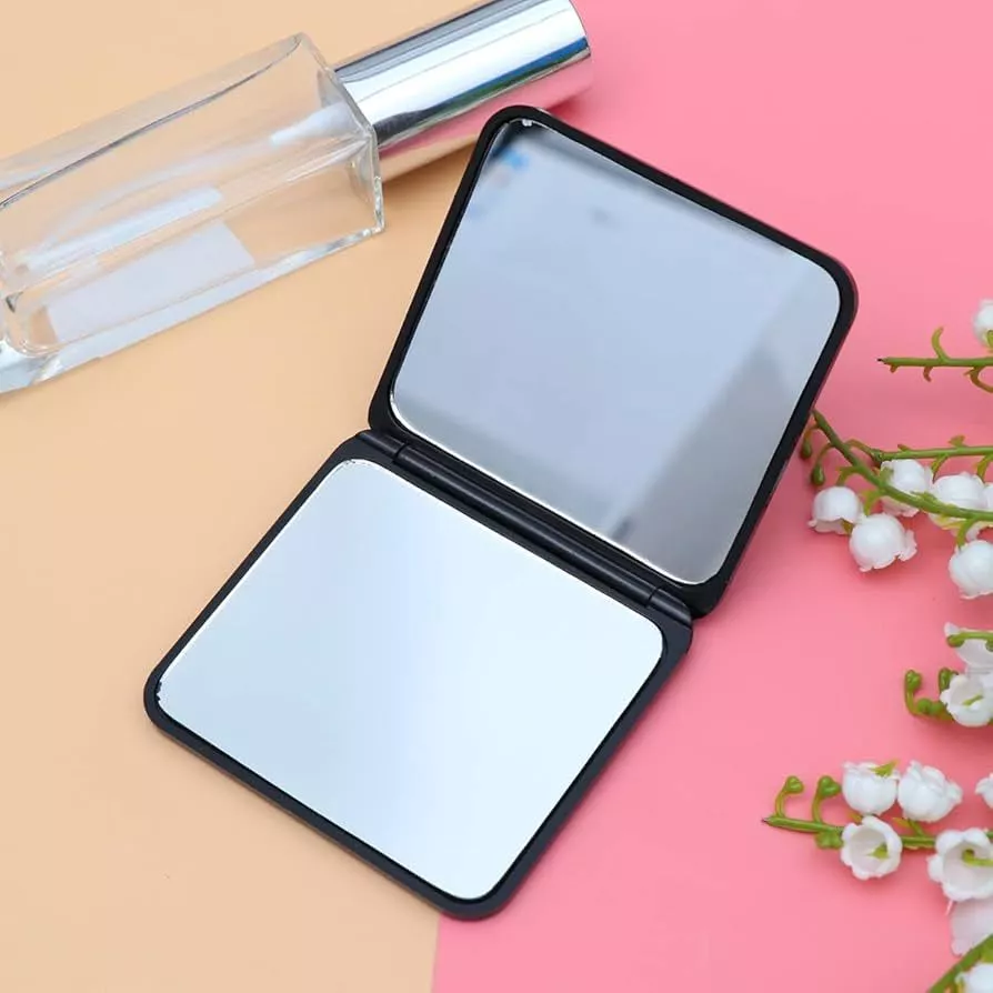 Cermin Mini Lipat 2 Sisi Portable Make Up Traveling Mirror Kaca Rias Saku | AutoStock