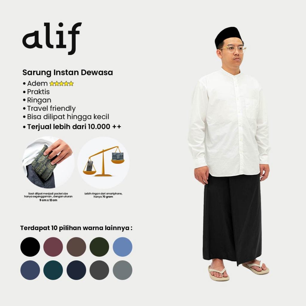 Alif Modern Wear - Ammar Collection Sarung instan Dewasa Parasut Premium Korea Travel