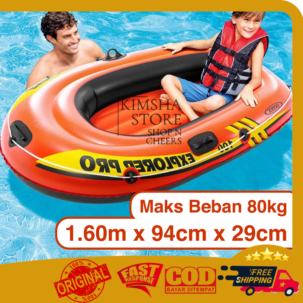 Jual Intex Explorer Pro Boats 100 Inflatable Raft Rubber Boat 160cm ...