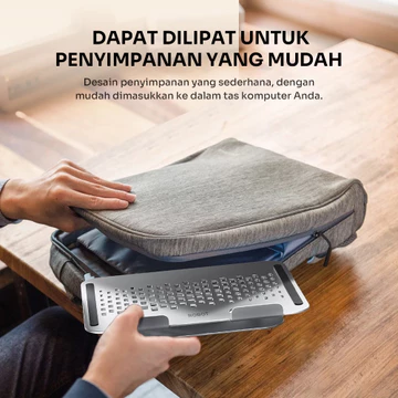 ROBOT RT LS06S Stand Holder Laptop Aluminium Alloy Rotatable 360° Liftable Foldable Garansi