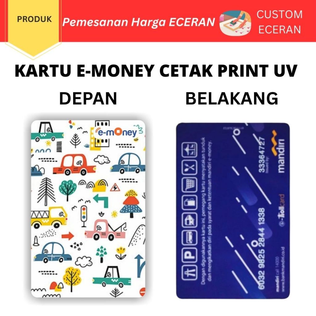 Jual [ CUSTOM ECERAN ] Kartu Etoll E-toll Emoney E-money custom print ...