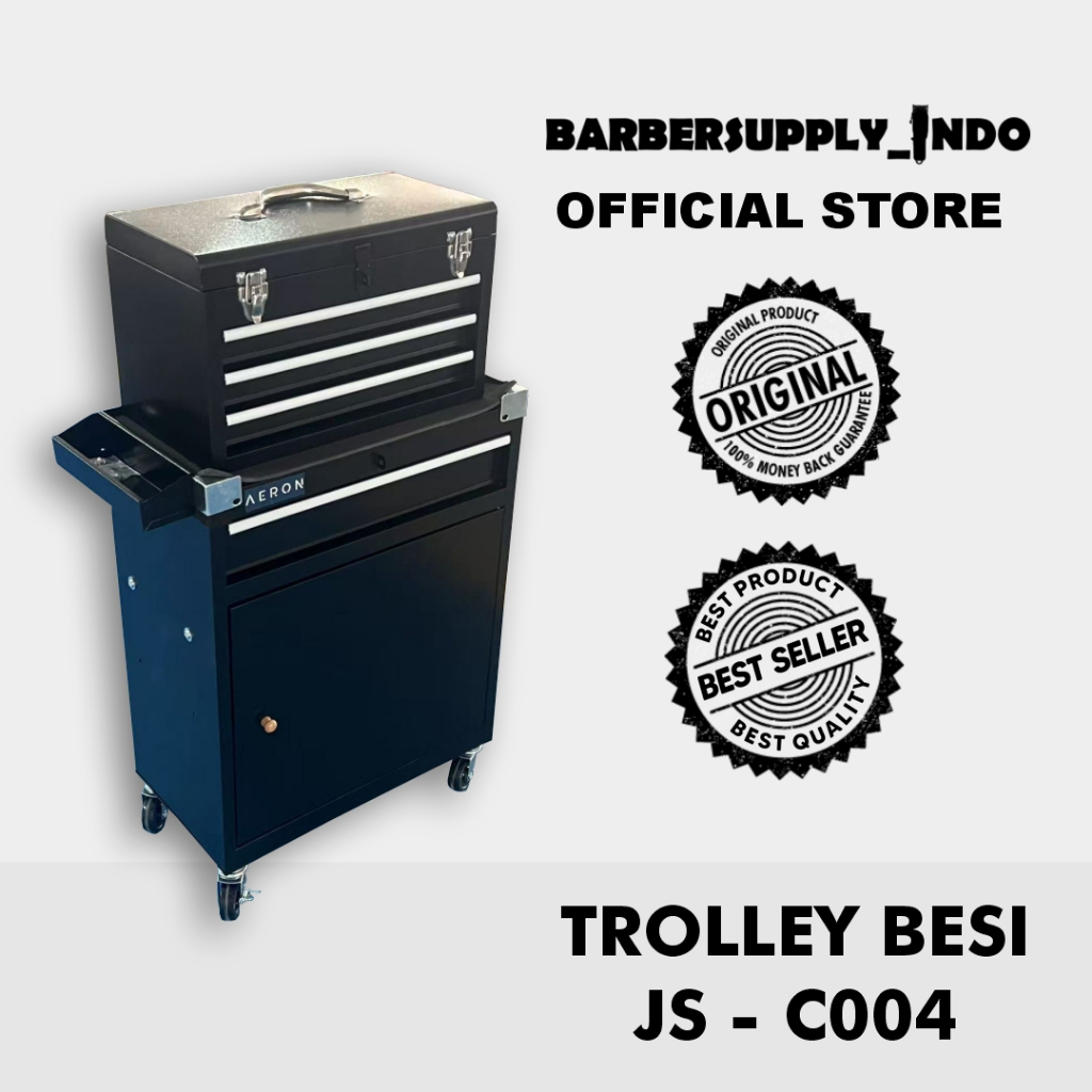 Jual TROLLEY BARBER HITAM JS - C004 TROLI SUSUN ALAT CUKUR RAMBUT ...