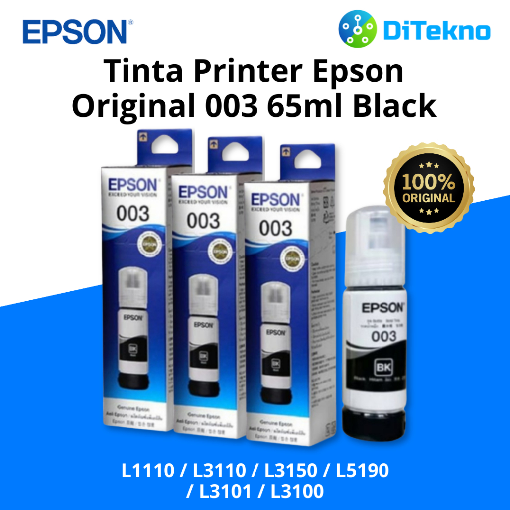 Jual Epson ORIGINAL Tinta Printer 003 Black 65ml | Shopee Indonesia
