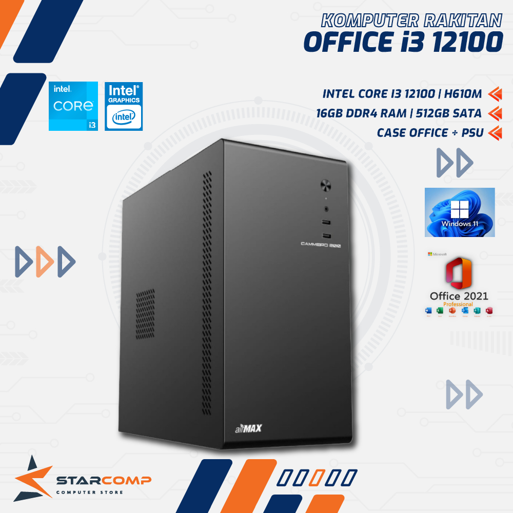 Jual PC Rakitan Intel Core i3 12100 Gen 12 RAM 16GB SSD 512GB Komputer ...