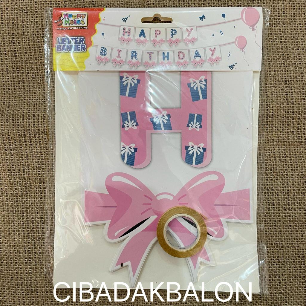 Jual Banner Happy Birthday HBD Pita Ribbon / Banner Ulang Tahun ...