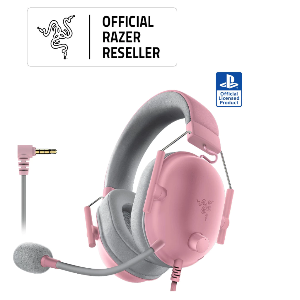 Razer Blackshark V2 X - Quartz - Playstation Wired Gaming Headset with Tempest 3D Audio