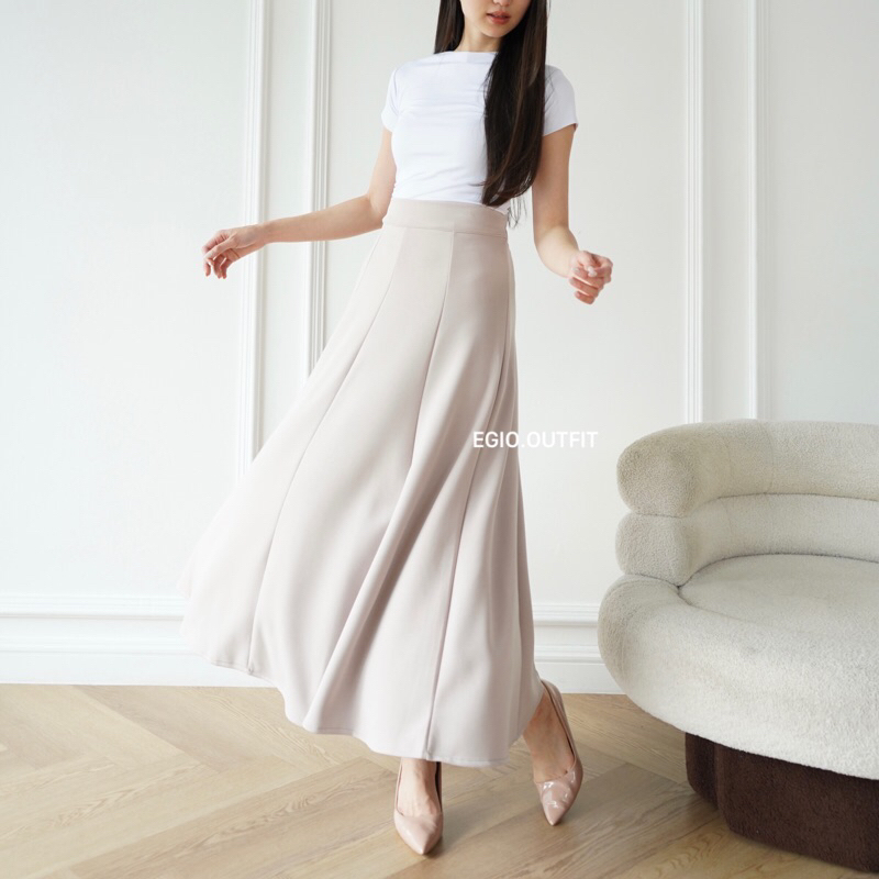 Audy Skirt - Korean Loose Maxi Skirt Rok Wanita Anti kusut foto 1
