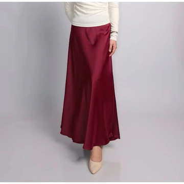 Arumi Silky Skirt. Rok Satin Premium. Maxi Skirt A Line. Rok Satin Premium