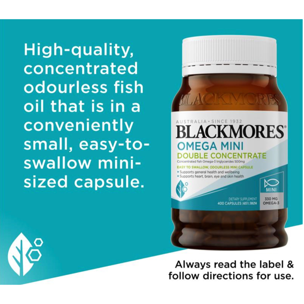 Jual Blackmores Omega Mini Double Concentrate 400 Mini Capsule | Shopee ...