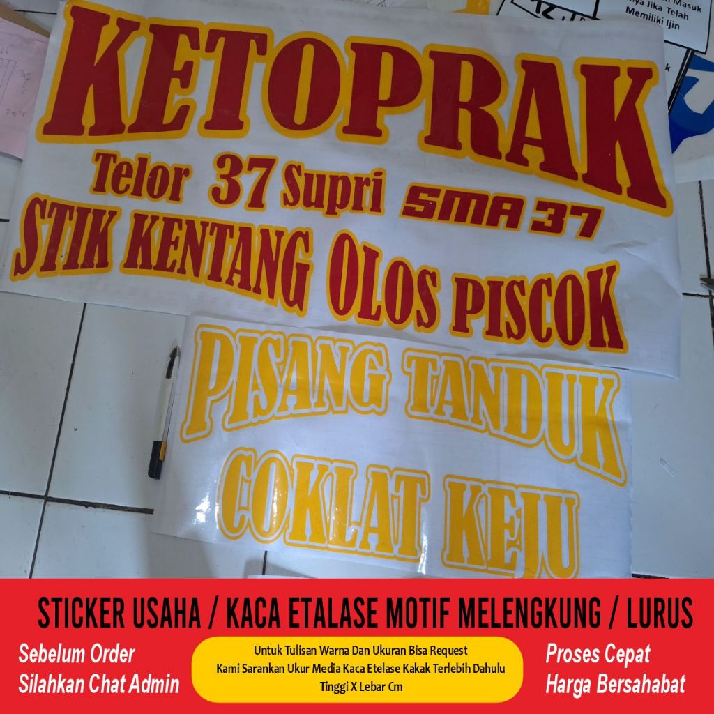 Jual Stiker Gerobak / Stiker Kaca / Stiker Etalase / Stiker Usaha ...