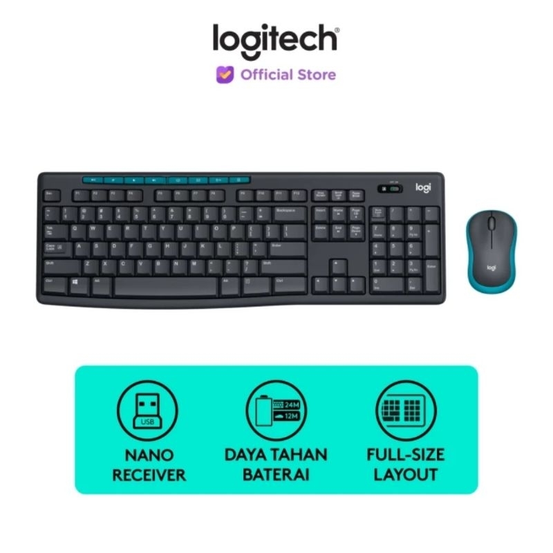 Jual Logitech MK275 Combo Keyboard dan Mouse Wireless Multimedia Keys ...