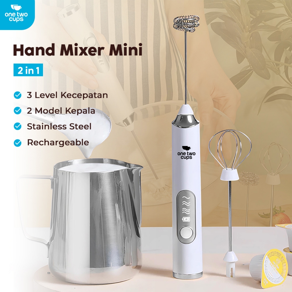Jual One Two Cups Hand Mixer Mini 2in1 Pengocok Telur Whisk Milk ...