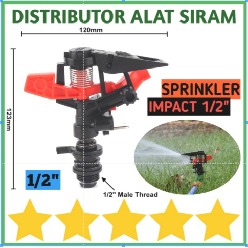 SPRINKLER IMPACT / IMPULSE 1/2 INCH ALAT SIRAM TAMAN KEBUN NOZZLE SPRAY ROTARY SPRINGKLER SEMPROTAN AIR KELAPA SAWIT LADANG TANAMAN SAYURAN IRIGASI RUMPUT