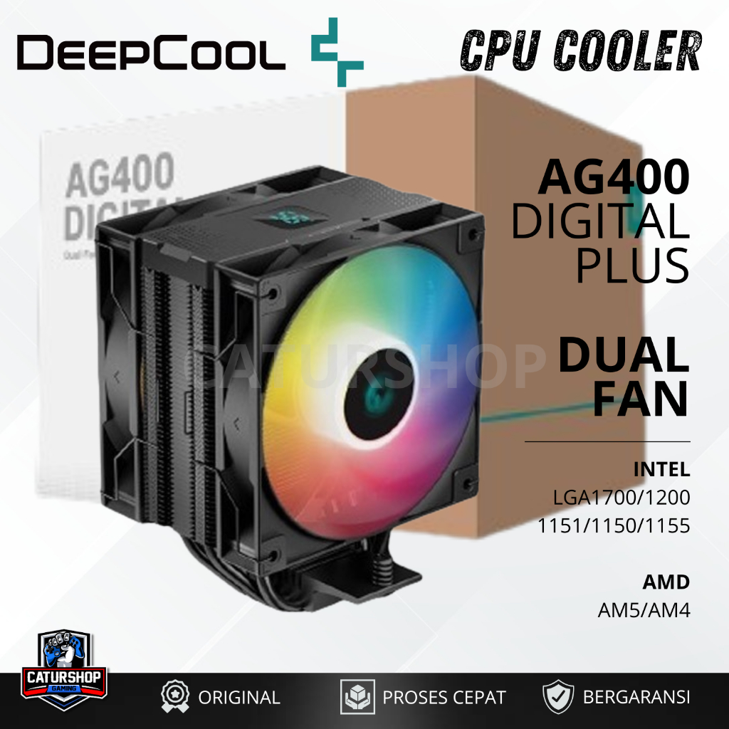 Jual Deepcool AG400 Digital Plus Dual Fan ARGB 12CM CPU Cooler ...