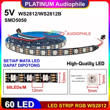 Lampu RGB LED Strip WS2812 60 Led Meter SMD 5050 5V