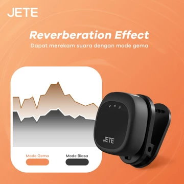 JETE Microphone Wireless MP2 Magnetic Mikrofon Type C With Adapter Lightning Mic Clip On Double
