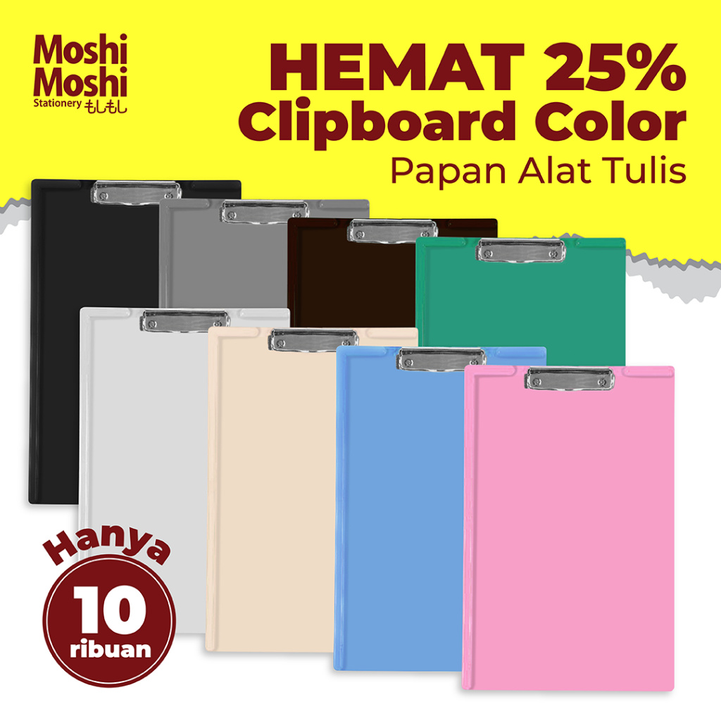 Jual Clipboard Paper Moshi Papan Alas Tulis Penahan Siku Kertas Ujian ...