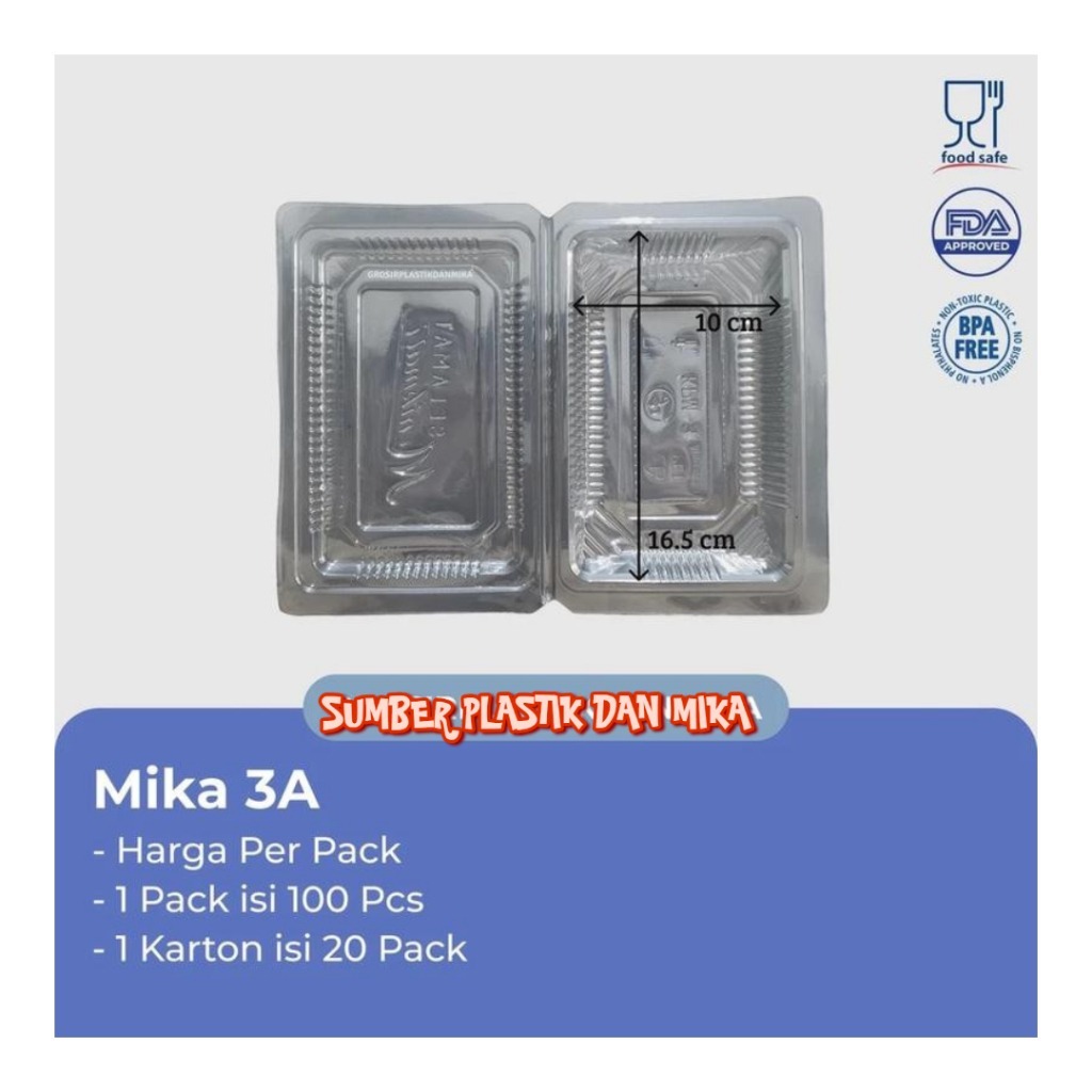 Jual [ 1 PACK ISI 100 PCS ] Mika Plastik Kue 3A / MIKA 3A Bening / Mika ...