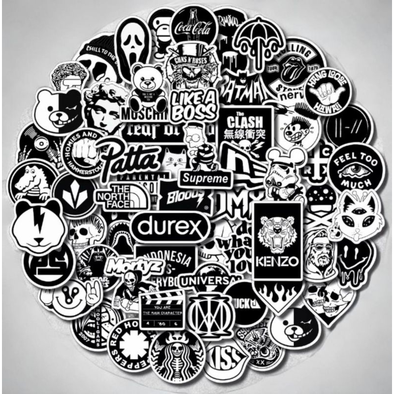 Jual 10pcs STICKER B&W HITAM PUTIH STIKER HELM LAPTOP TUMBLR KEREN ...