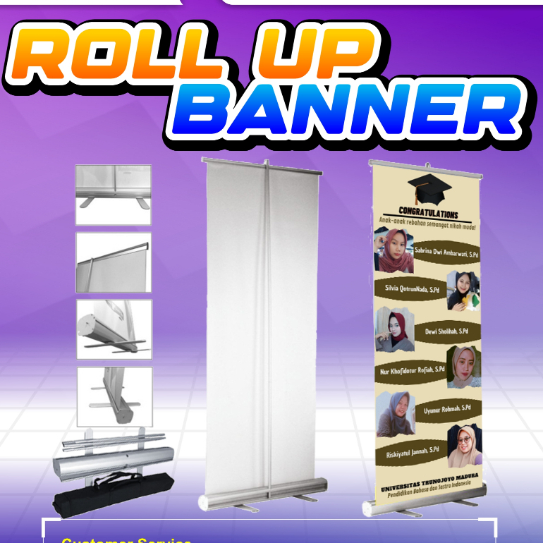 Jual CETAK ROLL UP BANNER KECIL BAHAN BAGUS BANNER VERTICAL ROLL BANNER ...
