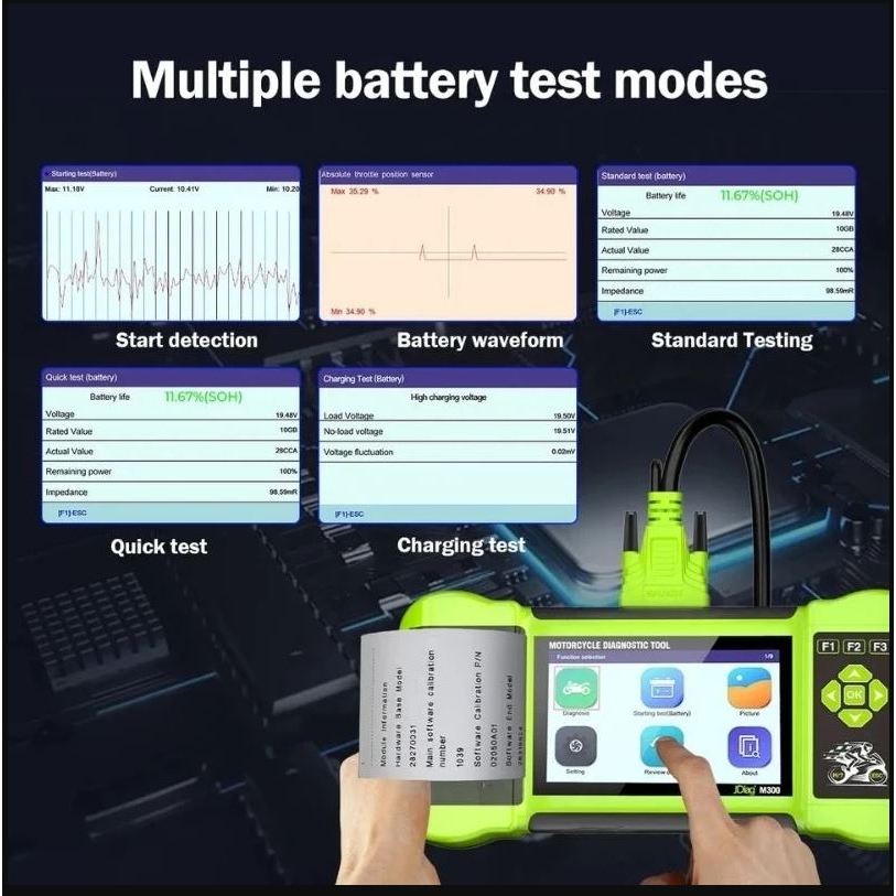 Jual ORIGINAL JDiag M300 Motor SCANNER + PRINTER Function Diagnostic ...