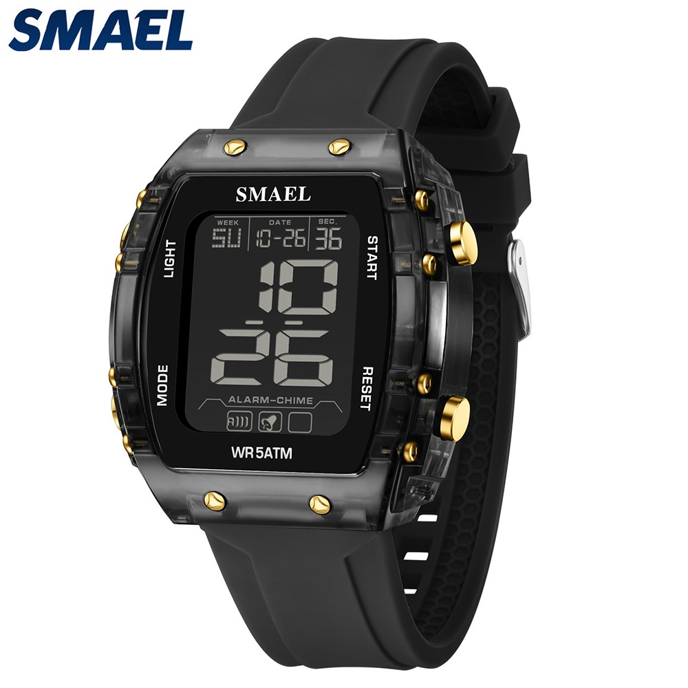 Jual SMAEL 8108 Jam Tangan Pria Antiair Bercahaya Model Persegi Panjang ...