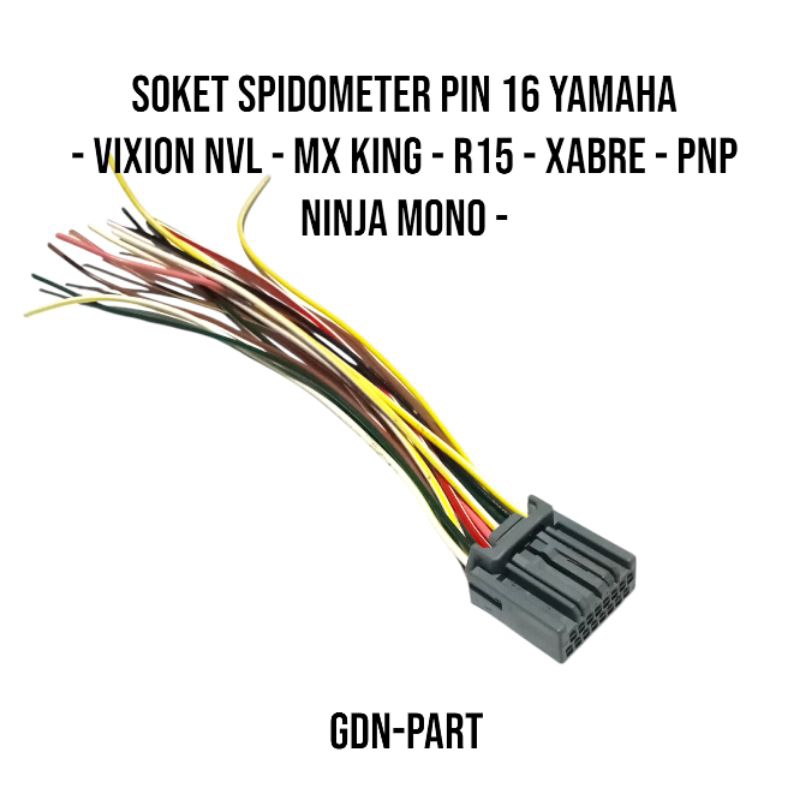 Jual Soket Kabel Spedometer Pin 16 Yamaha Vixion NVL MX King R15 Xabre ...