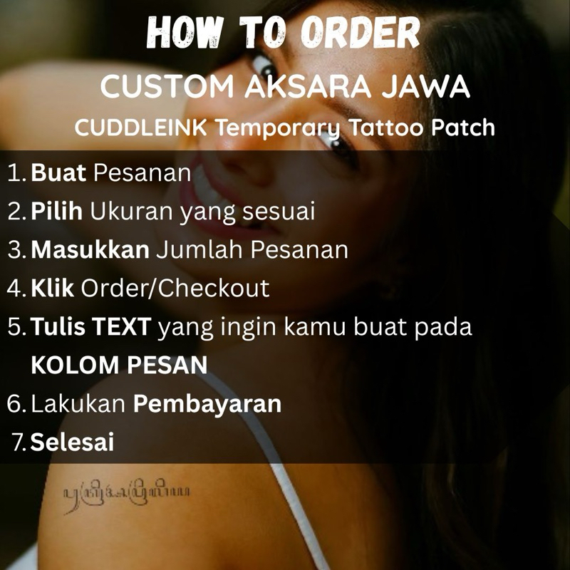 Jual Custom AKSARA JAWA CUDDLEINK Matte Ink Temporary Tattoo | Shopee ...