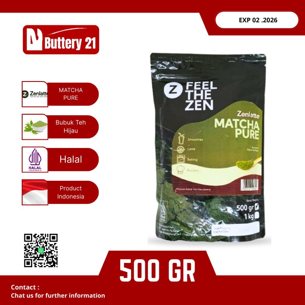 Jual ZENLATTE MATCHA PURE 500 GR/MINUMAN BUBUK TEH HIJAU JEPANG/FEEL ...