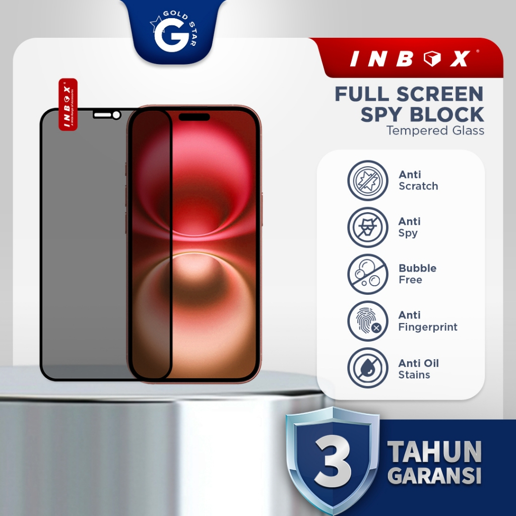 Jual Inbox Privacy Tempered Glass iPhone 16/15/14/13/12/11 Pro Max Full ...