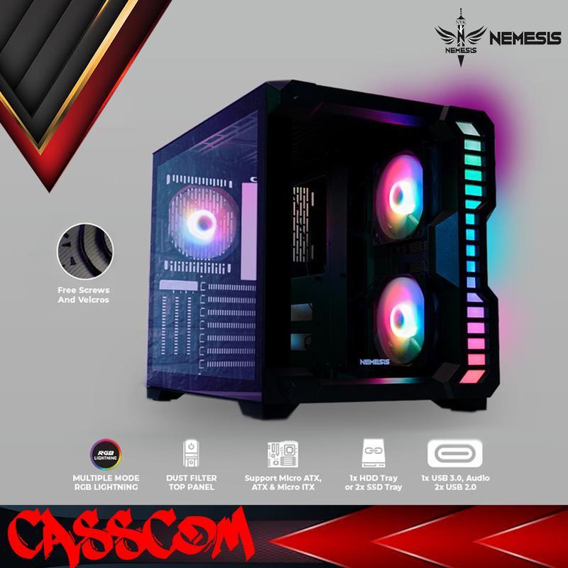 Jual NYK Nemesis Casing Gaming T80 Rubix + Fan Case RGB Micro ATX / ITX ...