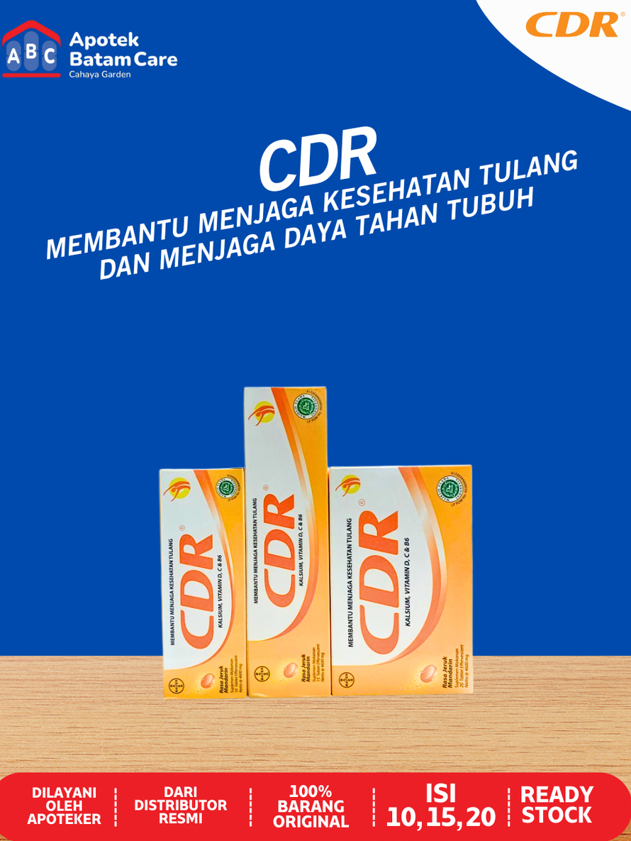 Jual CDR Vitamin C D Kalsium Isi 10/15/20 Tablet | Untuk Tulang & Daya ...