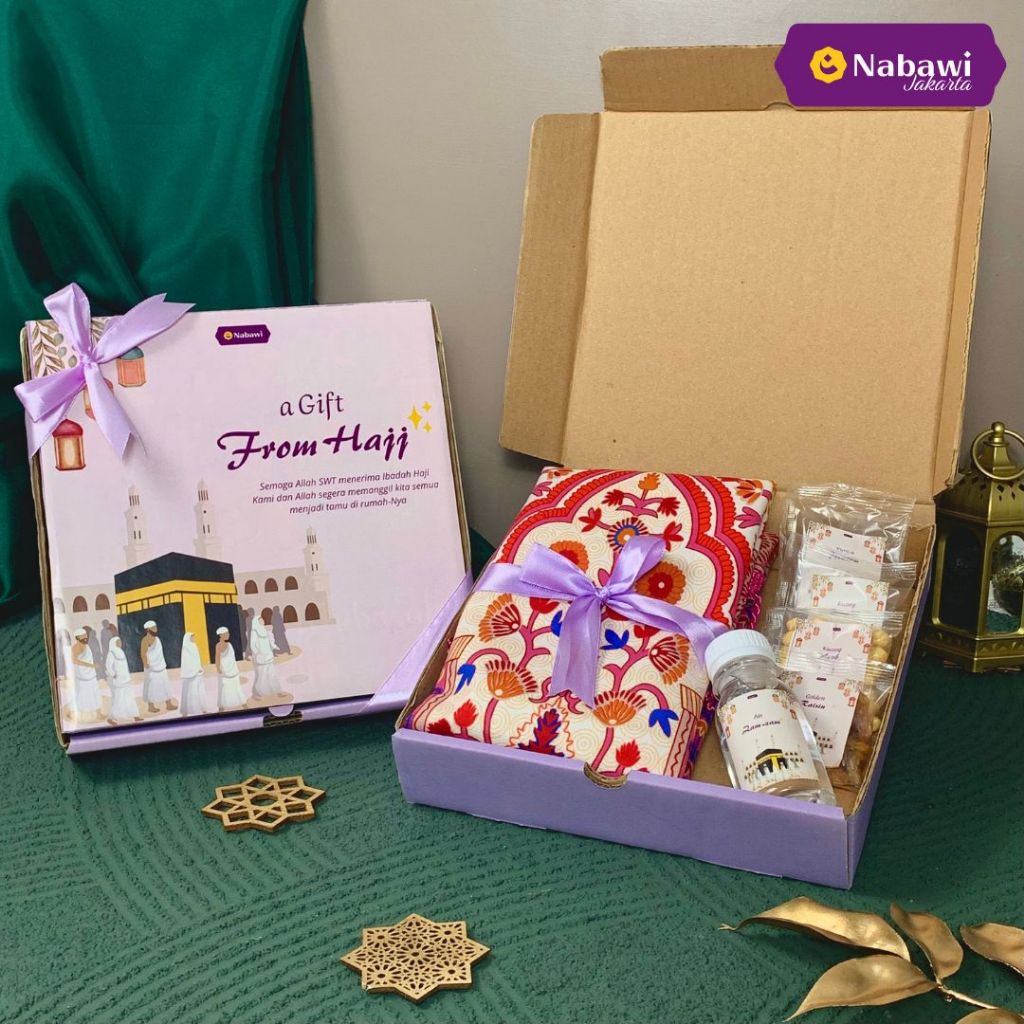 Hampers Mecca 6in1 Isi Sajadah Sujud + Makanan Khas Arab Timur Tengah Air Zamzam Souvenir Oleh-Oleh Haji dan Umroh