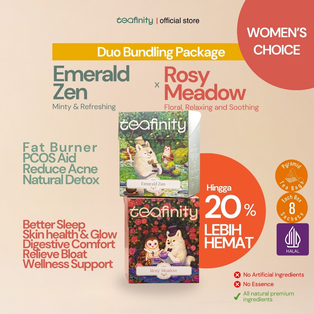 Jual Teafinity Duo Pack | Emerald Zen & Rosy Meadow | Teh Hijau Green ...