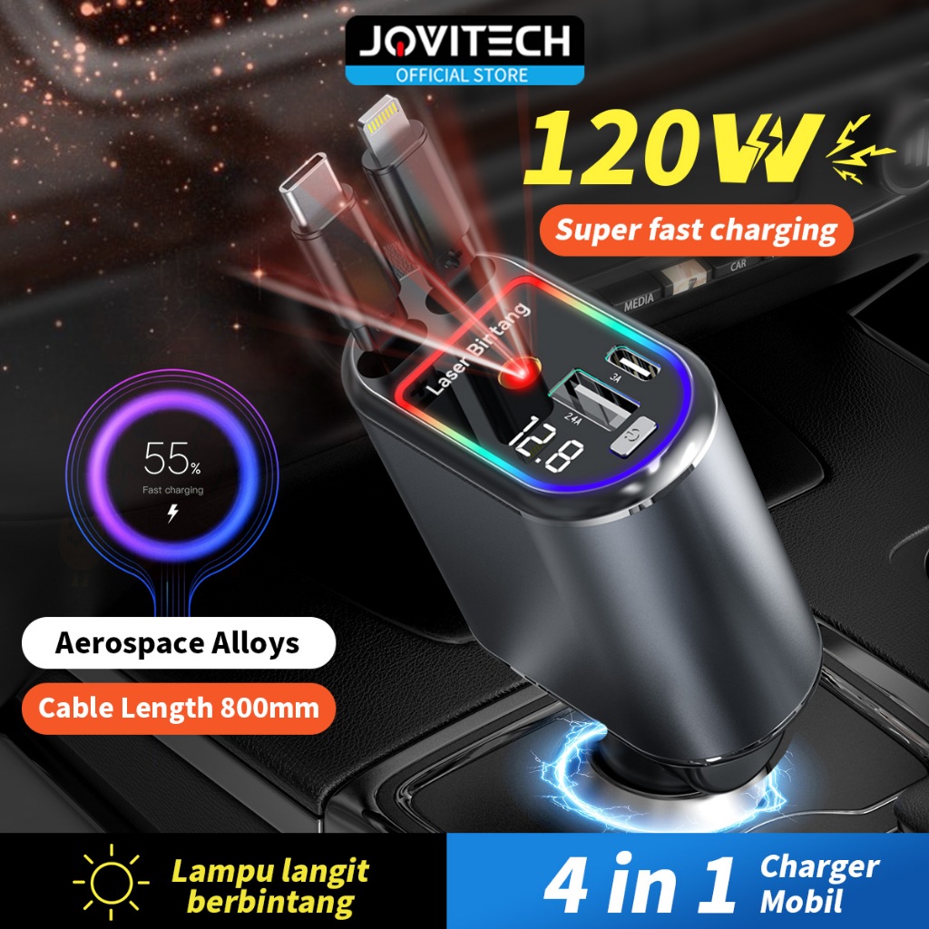 Jual (New Launch) Jovitech CC30 4in1 Car Charger With Star Light ...
