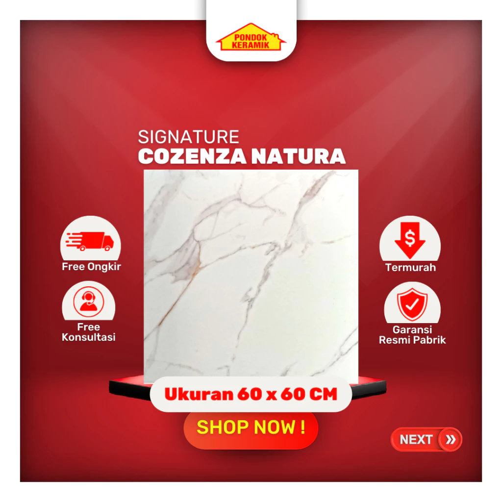 Keramik Lantai Rectified Signature 60x60 Cozenza Natura Glossy Carara Marble Marmer / Keramik Cutting