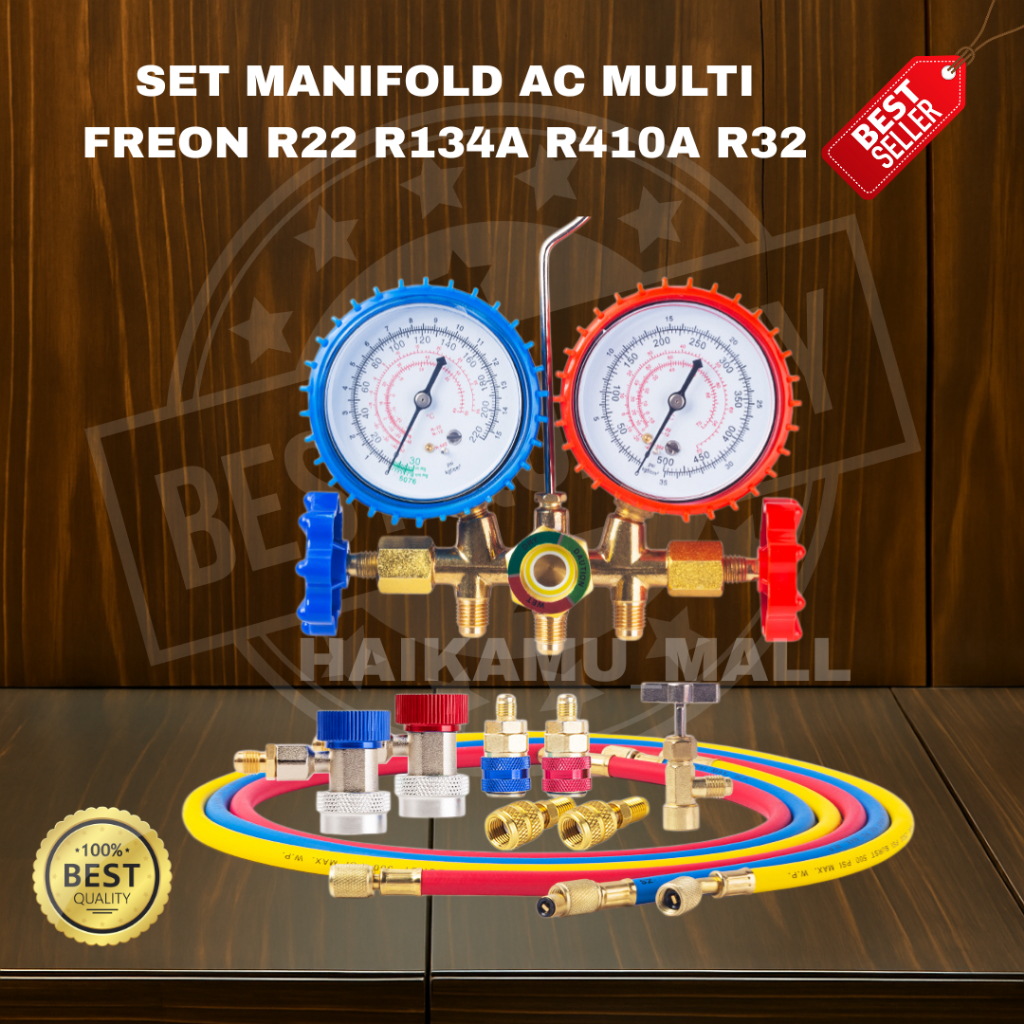 Jual SET MANIFOLD AC MULTI FREON R22 R134AR410A R32 | Shopee Indonesia