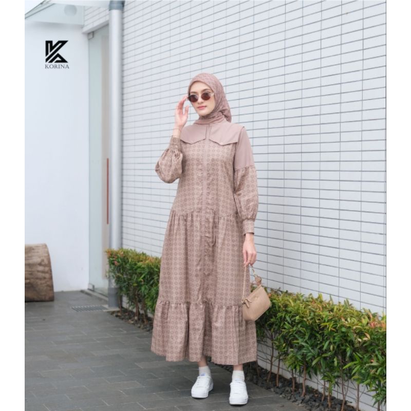 Jual ZEVANA MIDI DRESS BY KORINA | Shopee Indonesia