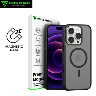 Orion Genius Case Magsafe Black for iPhone 15 14 PLUS 13 12 11 PRO MAX Pelindung Handphone Magnetik Nirkabel Anti Sidik Jari Anti Benturan Keras